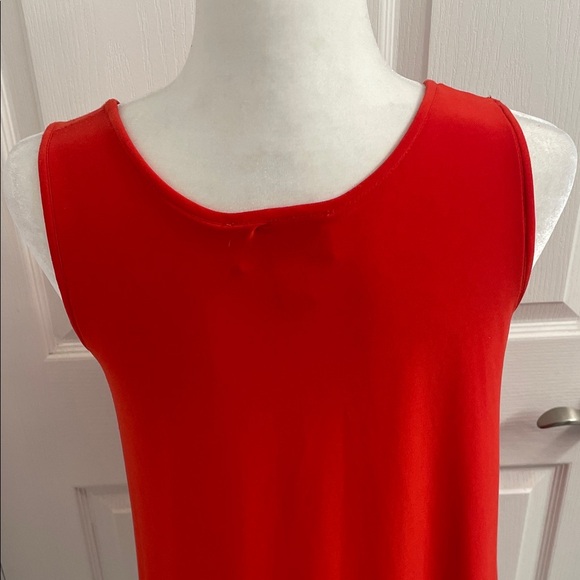 Joseph Ribkoff Vibrant Red Sleeveless Tank Tunic Top Asymmetrical hemline Sz 4 - Picture 5 of 9